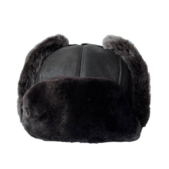 Genuine Shearling Sheepskin Leather Trapper Hat | Aviator Hat | Ushanka - Picture 1 of 6